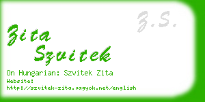 zita szvitek business card